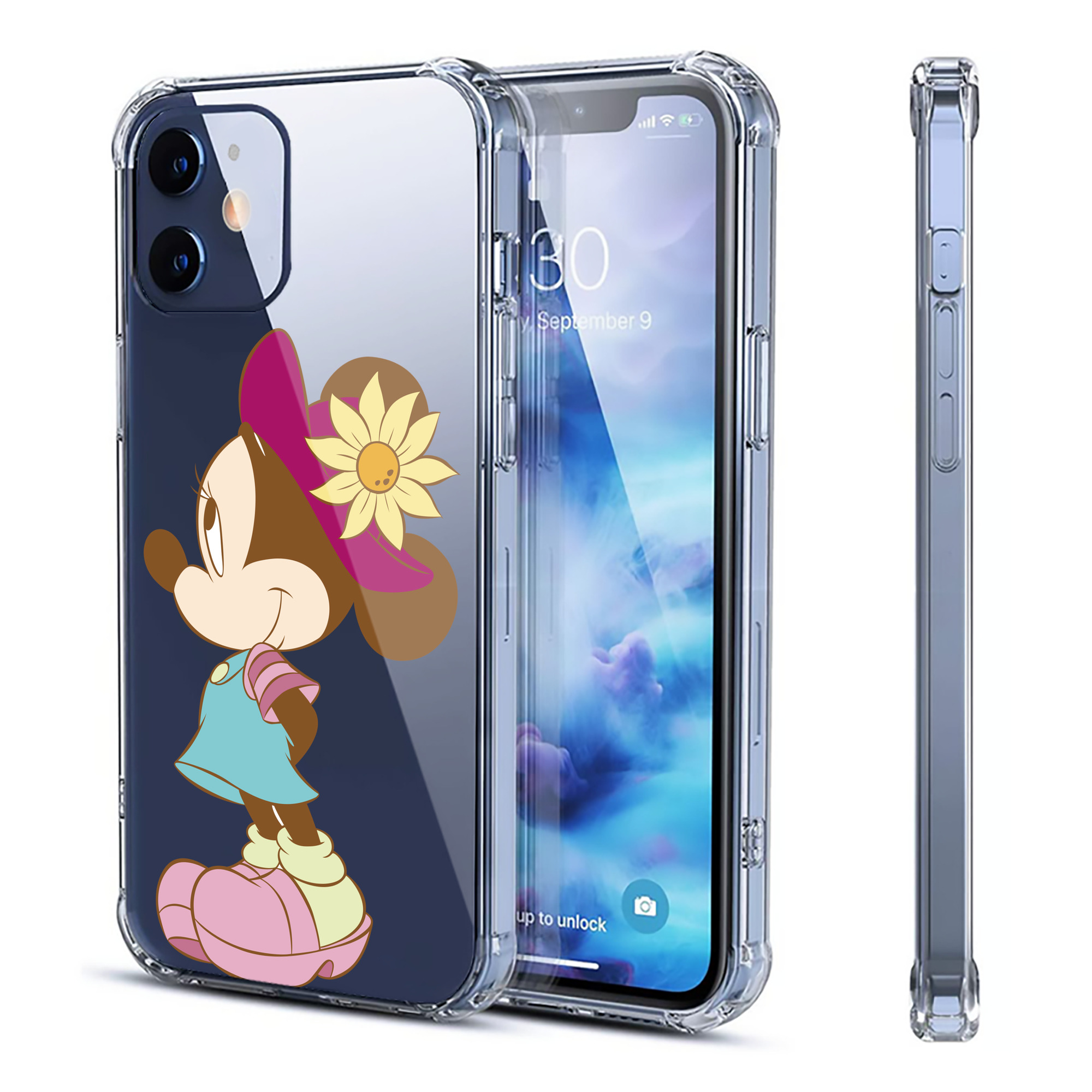 （画像用） ミッキーマウス Mickey Mouse 【iPhone 12シリーズ対応】透明スマホケース（クリアソフトケース）
